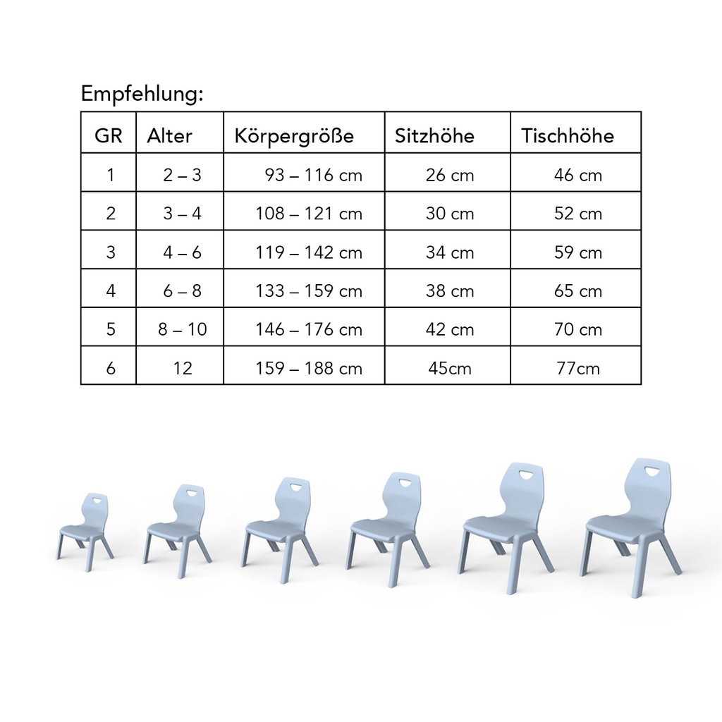 Kinderstuhl Größe 3