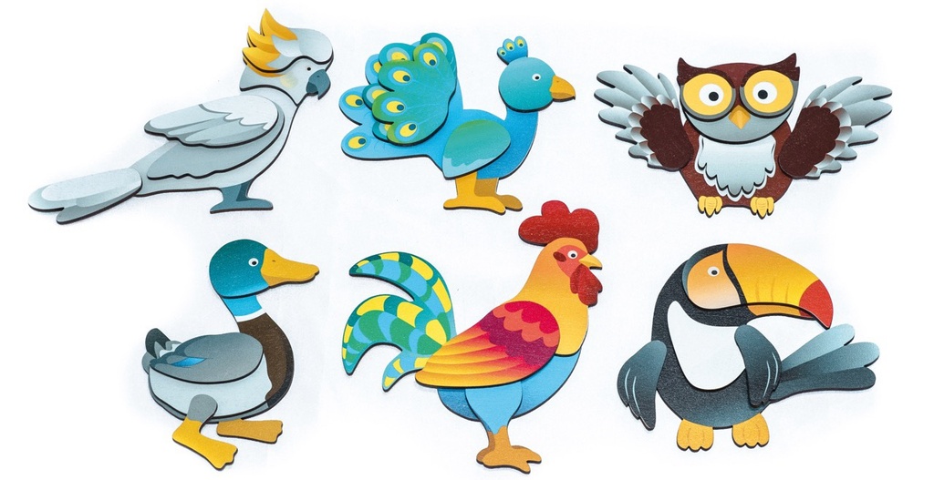 Magnetpuzzle Vögel