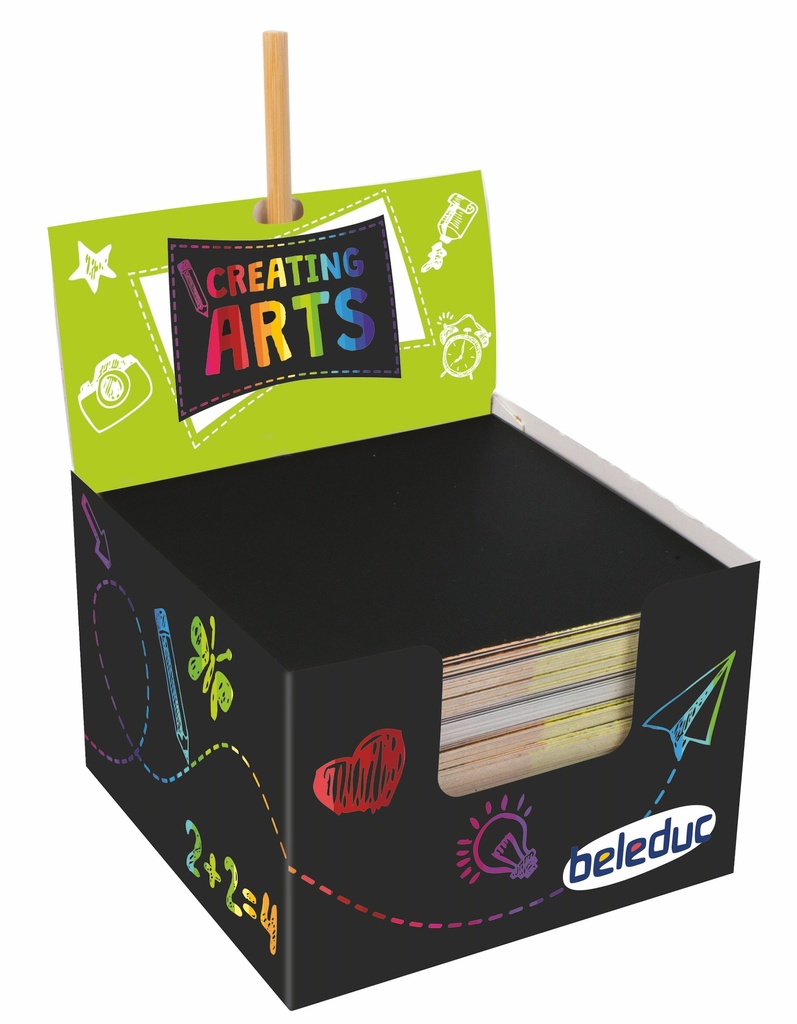 Kratzblätter (200 Blätter + 24 Stifte)