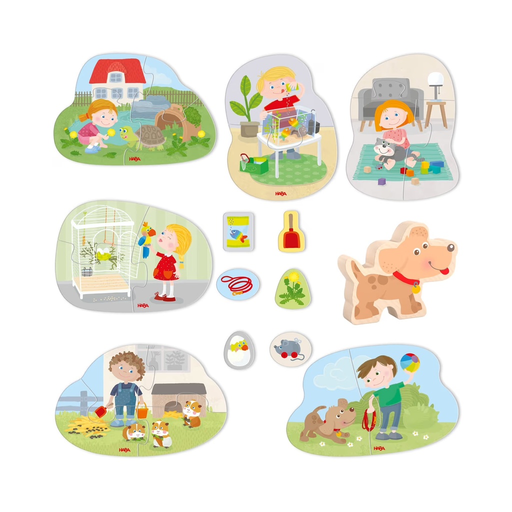 6 erste Puzzle - Haustiere 