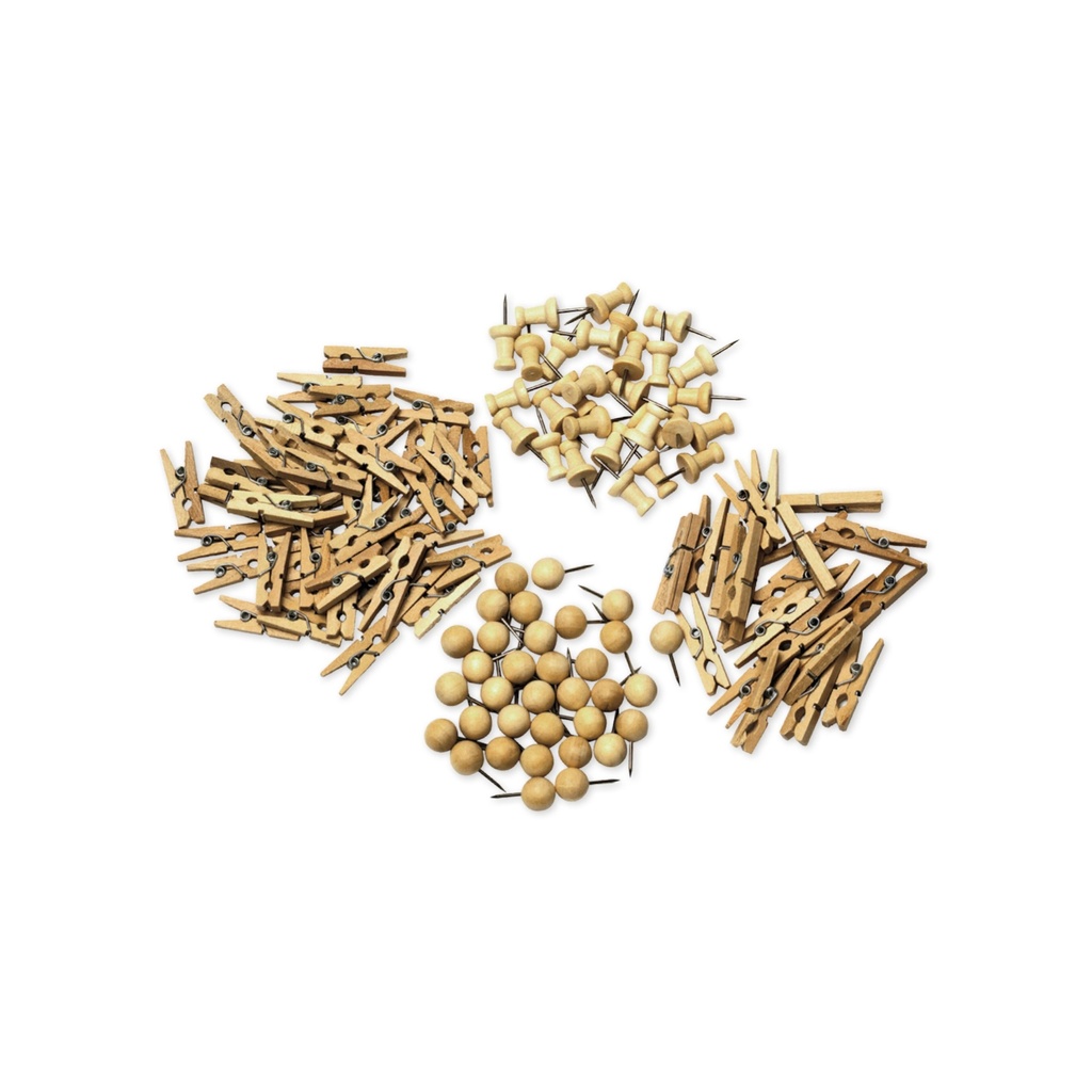 Pinnnadeln und Klammern aus Holz