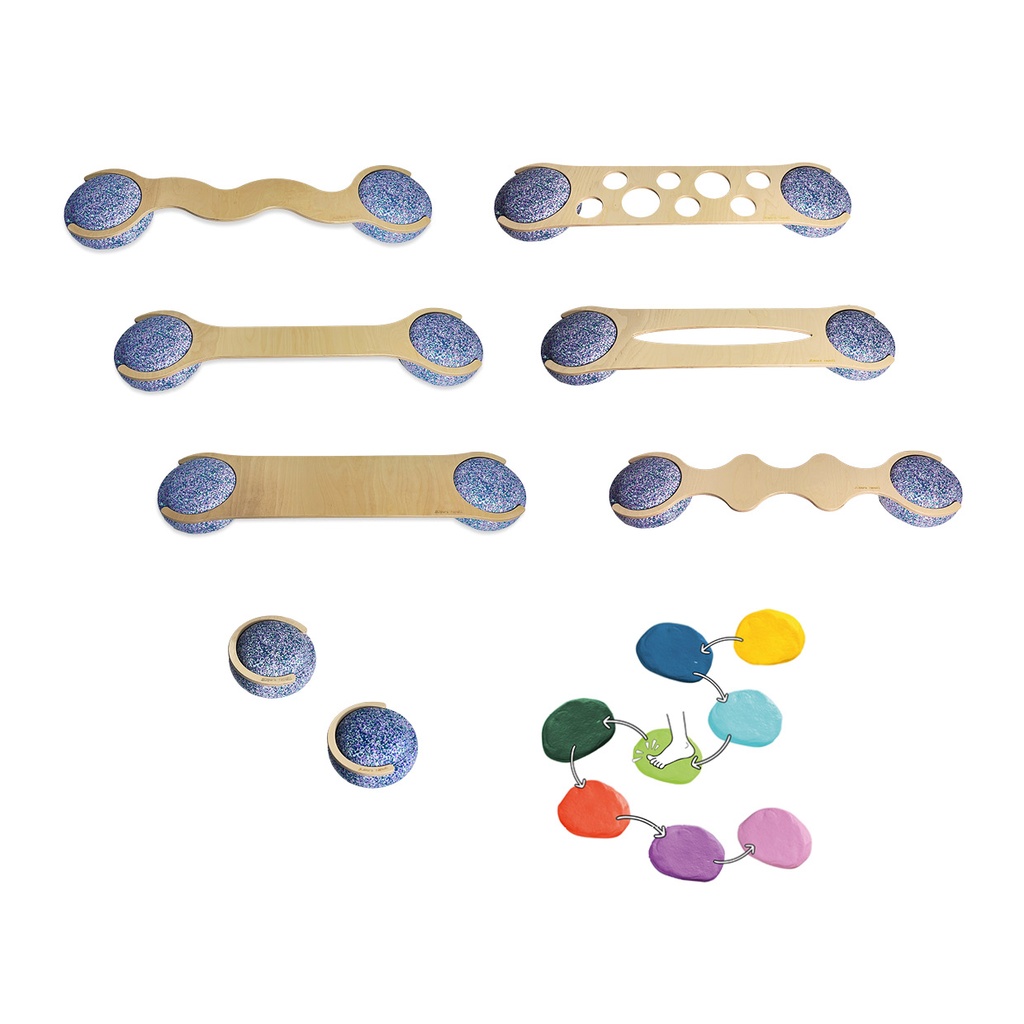 Balancebrücken 6+2er Set mit Wolkensteinen