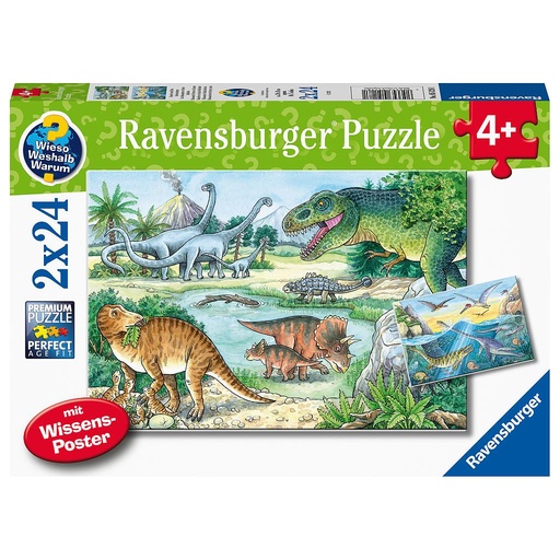 [104145] 2 x 24 Teile Puzzle Dinosaurier