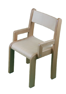 [110082-26A] Stapelstuhl TIM mit Armlehne - Sitzhöhe 26cm